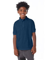 Hanes® Youth EcoSmart Jersey Knit Short Sleeve Collared Polo