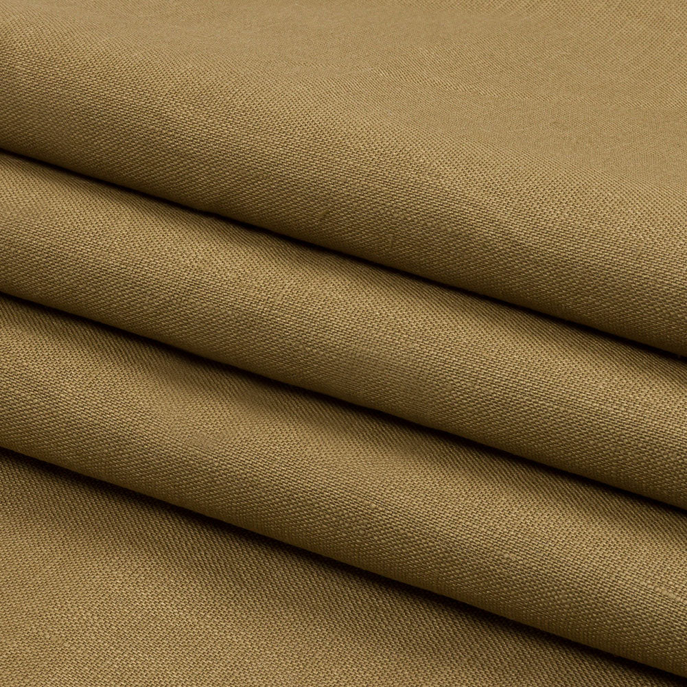Famous Australian Designer Khaki Medium Weight Linen Woven with White Fused Backing