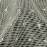 Famous Australian Designer White Sand Embroidered Polka Dots Woven Mesh