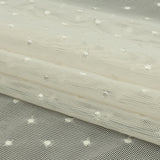 Famous Australian Designer White Sand Embroidered Polka Dots Woven Mesh