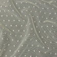 Famous Australian Designer White Sand Embroidered Polka Dots Woven Mesh