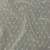 Famous Australian Designer White Sand Embroidered Polka Dots Woven Mesh