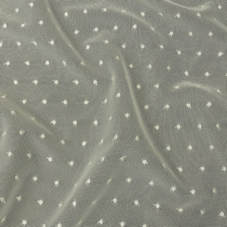 Famous Australian Designer White Sand Embroidered Polka Dots Woven Mesh