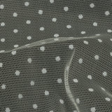 Famous Australian Designer Cream Flocked Polka Dotted Point D'esprit