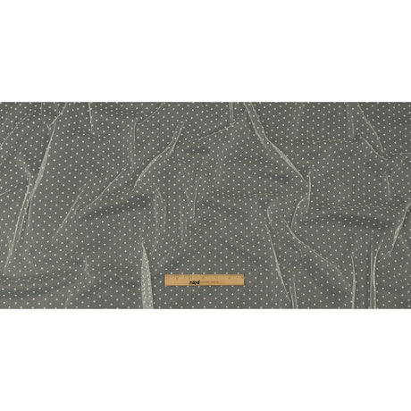 Famous Australian Designer Cream Flocked Polka Dotted Point D'esprit