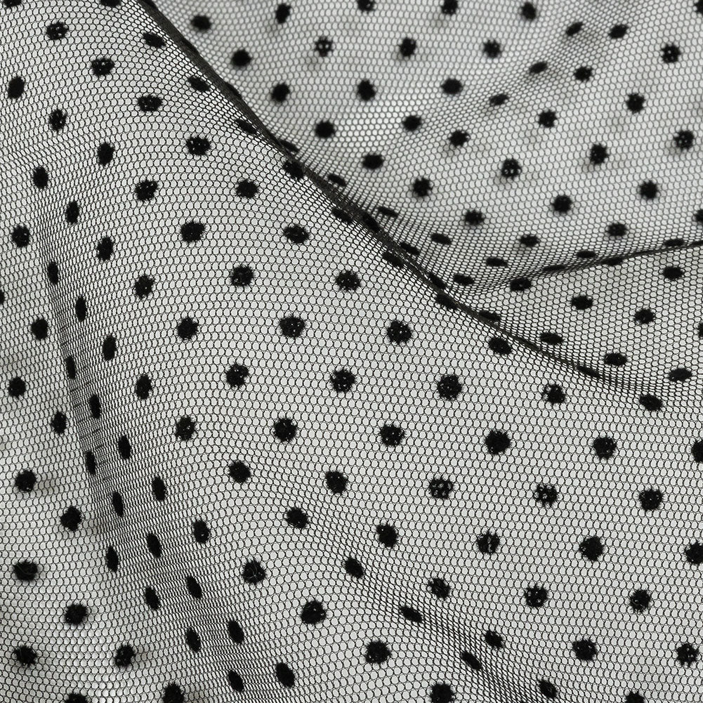 Famous Australian Designer Moondrop Grapes Flocked Polka Dotted Point D'esprit
