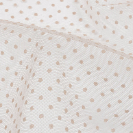 Famous Australian Designer Ballet Pink Flocked Polka Dots Point D'esprit