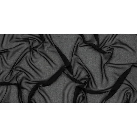 Famous Australian Designer Black Polyester Georgette