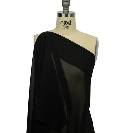 Famous Australian Designer Black Polyester Georgette
