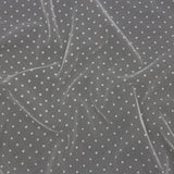 Famous Australian Designer Ivory Flocked Dots Polyester Mesh