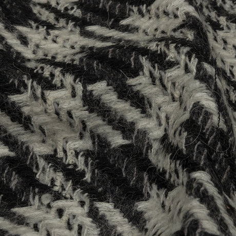 Famous Designer Charcoal and White Shepherd's Plaid Fulled Wool Twill Coating