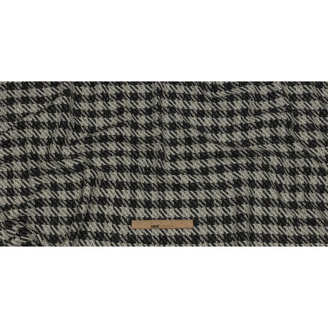 Famous Designer Charcoal and White Shepherd's Plaid Fulled Wool Twill Coating