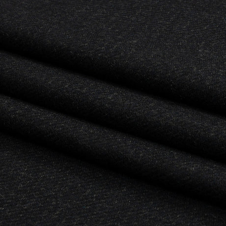 Famous Designer Navy and Black Subtle Plaid Felted Wool Heavyweight Suiting
