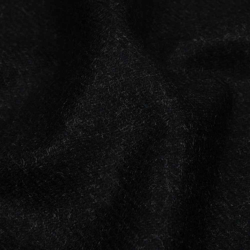 Famous Designer Navy and Black Subtle Plaid Felted Wool Heavyweight Suiting