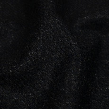 Famous Designer Navy and Black Subtle Plaid Felted Wool Heavyweight Suiting