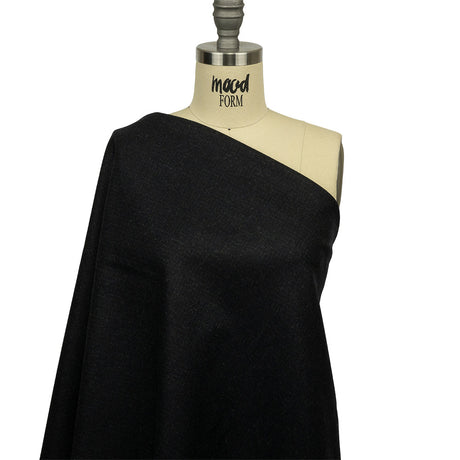Famous Designer Navy and Black Subtle Plaid Felted Wool Heavyweight Suiting
