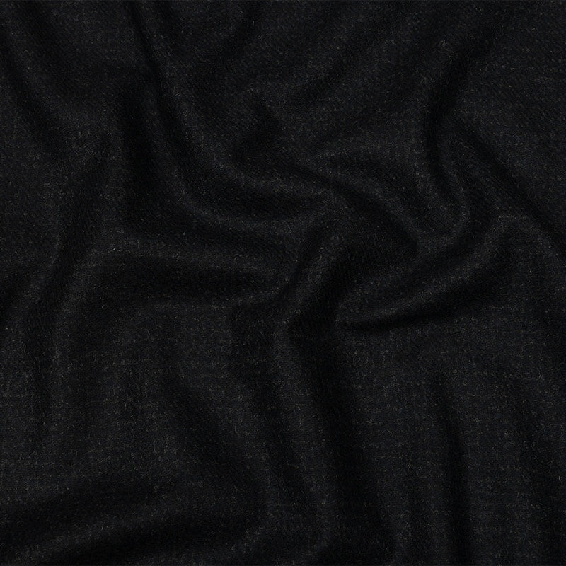 Famous Designer Navy and Black Subtle Plaid Felted Wool Heavyweight Suiting