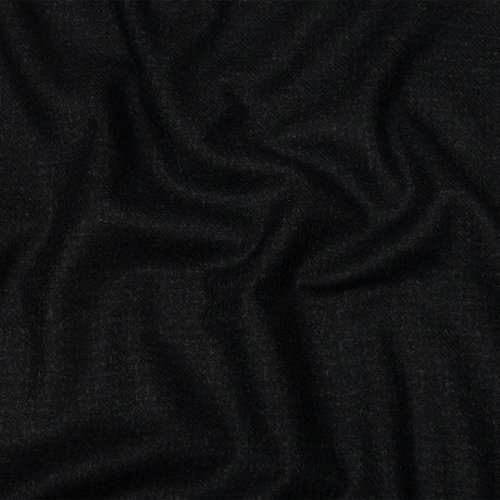 Famous Designer Navy and Black Subtle Plaid Felted Wool Heavyweight Suiting