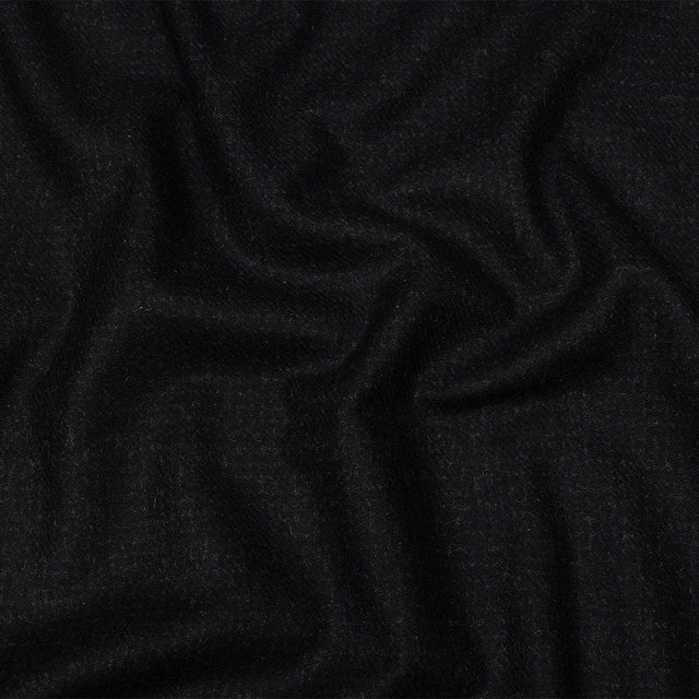 Famous Designer Navy and Black Subtle Plaid Felted Wool Heavyweight Suiting