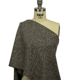 Famous Designer White, Brown and Taupe Striped Blended Wool Knit Boucle
