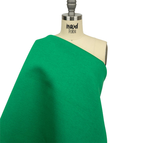 Famous Designer Kelly Green and Heathered Gray Double Face Rayon and Cotton Scuba Knit