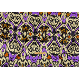 Italian Black, Purple and Orange Ikat Spots Silk Charmeuse