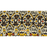 Italian Black, Mustard and Brown Ikat Spots Silk Charmeuse