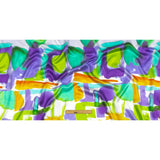 Italian Green, Purple and Orange Watercolor Blocks Silk Charmeuse