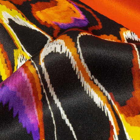 Italian Red, Blue and Yellow Butterfly Wings Silk Charmeuse