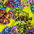 Italian Lime, Blue and Purple Butterfly Wings SIlk Charmeuse