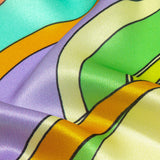 Italian Beige, Turquoise and Coral Abstract Flow Silk Charmeuse