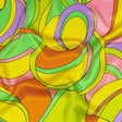 Italian Pink, Lilac and Lime Abstract Flow Silk Charmeuse