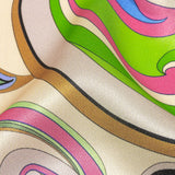 Italian White Smoke, Sky and Pink Swirling Paisley Silk Charmeuse