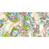 Italian White Smoke, Sky and Pink Swirling Paisley Silk Charmeuse