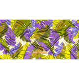 Italian Deep Lavender, Olive and Lime Jungle Leaves Silk Charmeuse