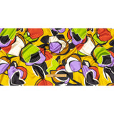 Italian Lime, Goldenrod and Red Geometric Floral Silk Charmeuse