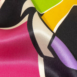 Italian Gold, Lilac and Lime Geometric Floral Silk Charmeuse
