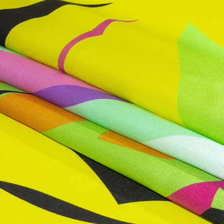Italian Seafoam, Purple and Yellow Bold Naturals Silk Charmeuse