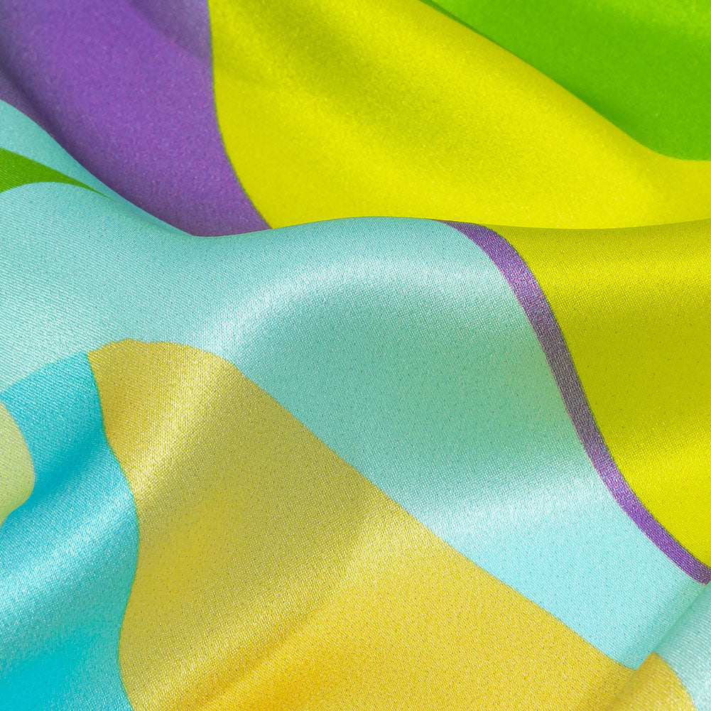 Italian Yellow, Green and Purple Bold Naturals Silk Charmeuse