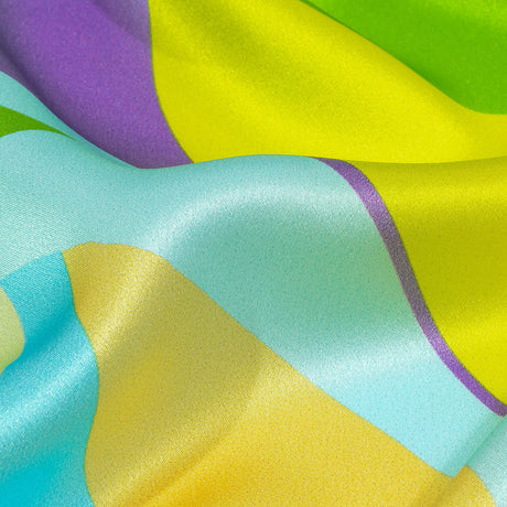 Italian Yellow, Green and Purple Bold Naturals Silk Charmeuse