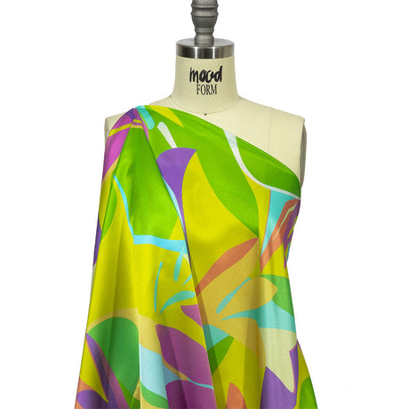 Italian Yellow, Green and Purple Bold Naturals Silk Charmeuse