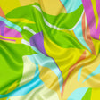 Italian Yellow, Green and Purple Bold Naturals Silk Charmeuse