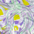 Italian Lavender, Seafoam and Yellow Feathered Flowers Silk Charmeuse