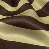Italian Brown and Beige Oversized Leaves Silk Charmeuse