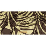 Italian Brown and Beige Oversized Leaves Silk Charmeuse