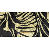 Italian Black and Beige Oversized Leaves Silk Charmeuse