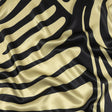 Italian Black and Beige Oversized Leaves Silk Charmeuse