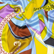 Italian Yellow, Green and Sky Leafy Abstract Silk Charmeuse