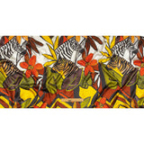 Italian Brown, Yellow and Olive Zebras and Flowers Silk Charmeuse