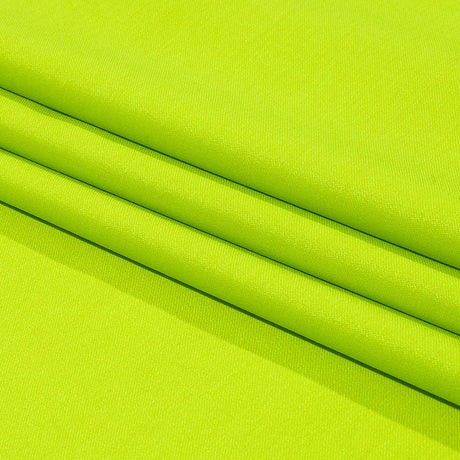 Italian Neon Lime Double Face Stretch Super 150 Virgin Wool Twill Suiting